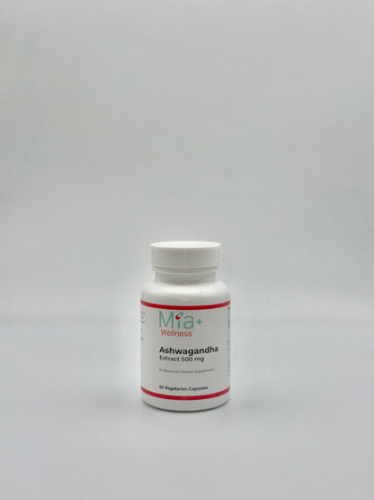 ASHWAGANDHA Extract 500mg Mia+Wellness (60 vegetarian capsules)
