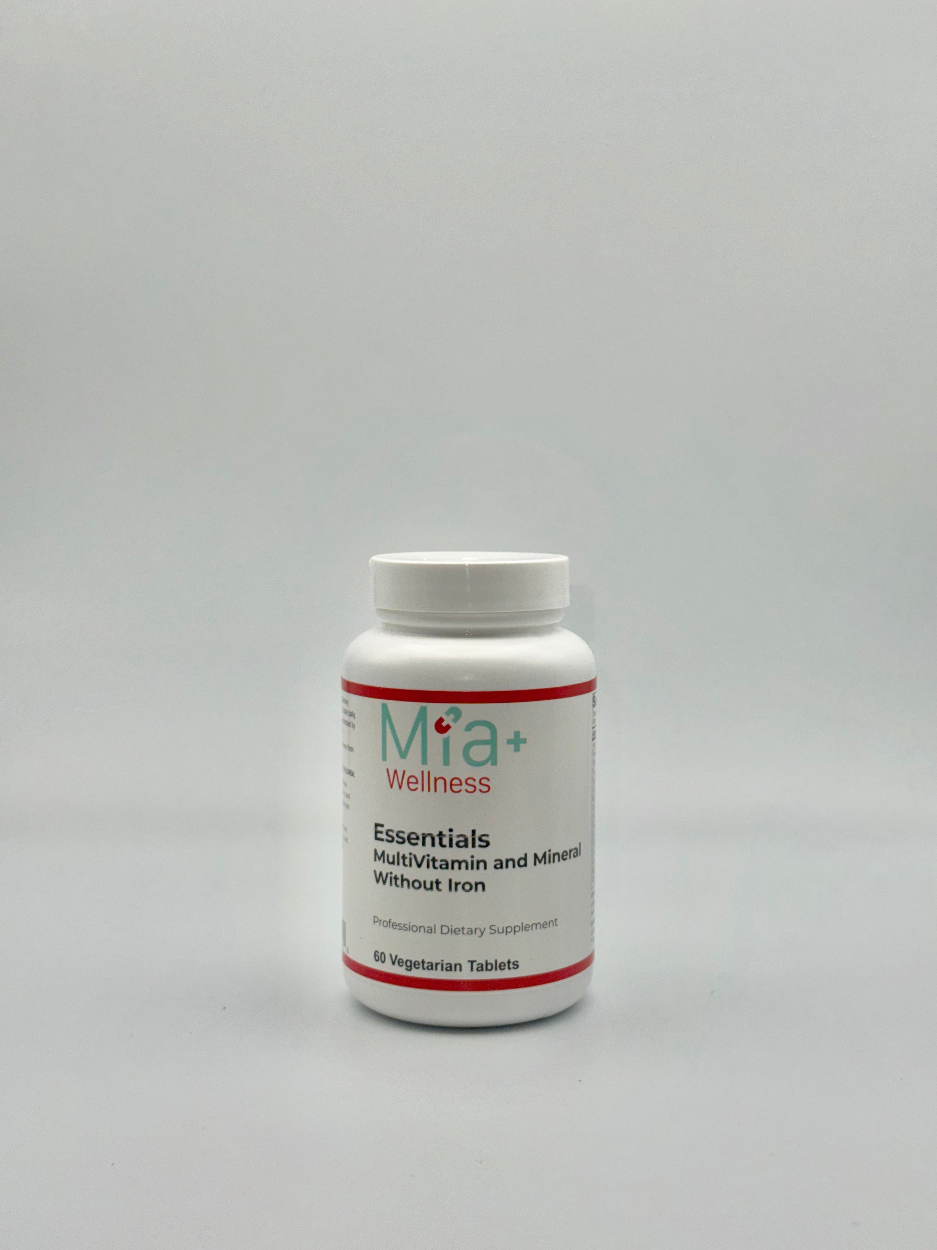 ESSENTIALS Multivitamin and Mineral Without Iron - Mia+Wellness (60 Vegetarian Tablets)