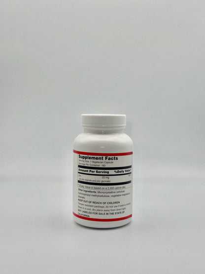 ZINC CHELATE 20mg - Mia+Wellness (180 Vegetarian Capsules)